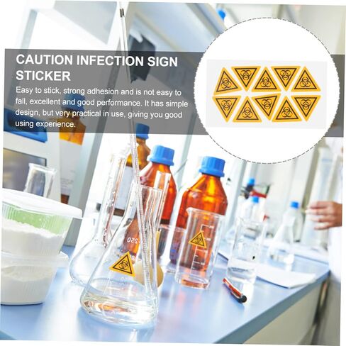 10pcs Warning Labels Decals for Laboratory Safety Caution Stickers for Communication Easy to Use Lightweight and in Saudi Arabia