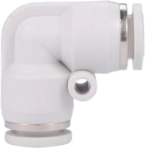 10 مم OD أنبوب الكوع الكهروضوئي الزاوية اليمنى طريقتان تركيب هوائي سريع الإصدار دفع لتوصيل ضاغط الهواء البلاستيكي (PV أسود) in Kuwait