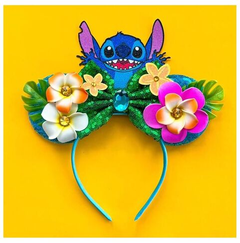 Atvscay Mouse Ears Bow Headbands Glitter Party Princess Sequin Ears Headband Costume Accessories Decoration for Girls & Women in Kuwait