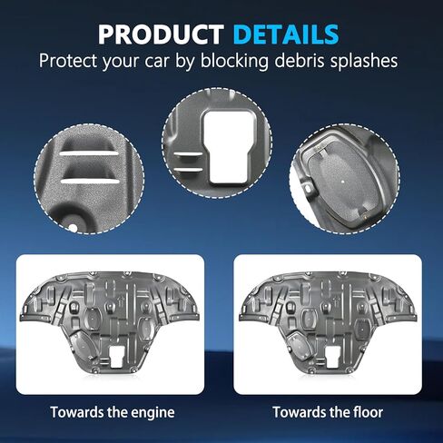 درع محرك الكربون من الصلب يناسب Hyundai Sonata 2020-2025 ، واقي حالة المحرك تحت غطاء المحرك ، وعلاب الطين في محرك المحرك بما في ذلك الأجهزة المسمار. in Kuwait