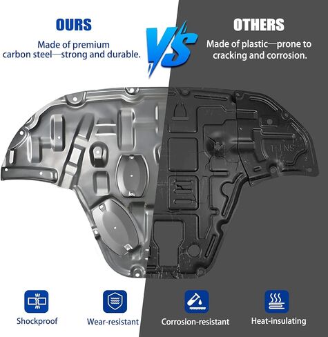 درع محرك الكربون من الصلب يناسب Hyundai Sonata 2020-2025 ، واقي حالة المحرك تحت غطاء المحرك ، وعلاب الطين في محرك المحرك بما في ذلك الأجهزة المسمار. in Kuwait