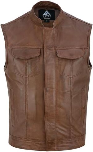 ARIAN Men's SOA Motorcycle Vest for Biker Club Style Vest with Concealed Carry Gun Pocket in Saudi Arabia