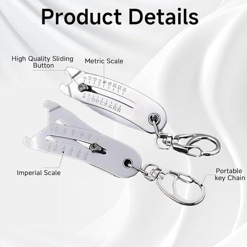 4PCS Portable Precise Thread Checker Keychain – Portable Thread Checker Tool with Two Vernier Calipers, Quick Bolt Measuring Tool for Screws and Nuts, Tools Bolt Size Finder for Thread Identification in Saudi Arabia