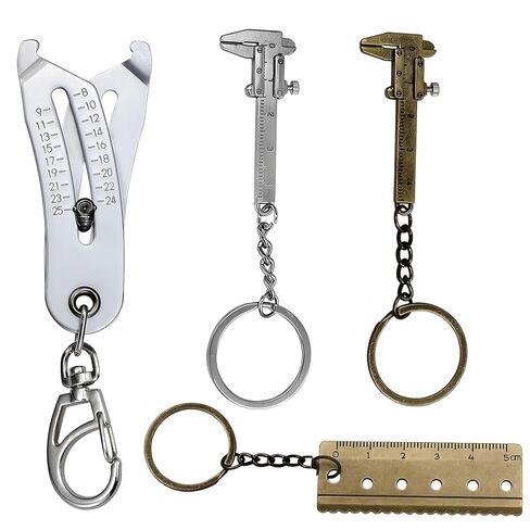 4PCS Portable Precise Thread Checker Keychain – Portable Thread Checker Tool with Two Vernier Calipers, Quick Bolt Measuring Tool for Screws and Nuts, Tools Bolt Size Finder for Thread Identification in Saudi Arabia