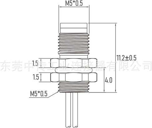 موصل M5 3Pin A-Code نهاية لوحة مقبس ذكر قفل خلفي مع سلك موصل مقاوم للمياه in Kuwait