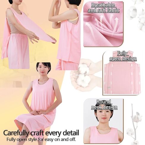 Women Summer Tear Away Vest,Post Surgery Magic Stickers Shirts,Paralyzed Bedridden Patient Clothing in Kuwait