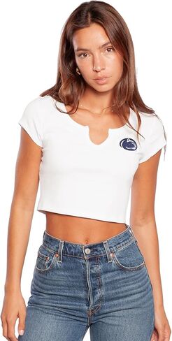 تي شيرت Hype & Vice Cali للنساء - قميص علوي لجامعة ولاية أوهايو للنساء، تي شيرت قصير، قمصان جامعية لأيام الألعاب - أبيض، X-Small in Kuwait