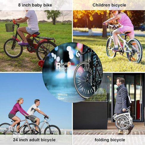 36 قطعة من عاكسات ركوب الدراجات، عاكسات بقضبان عجلة الدراجة باللون الأحمر والأصفر والأزرق، أغطية عاكسة للضوء للدراجة العالمية، أغطية أضواء تحذيرية سهلة التركيب تناسب جميع عجلات الدراجة القياسية in Kuwait