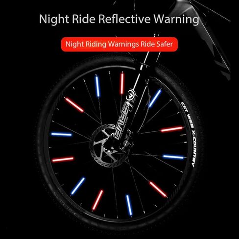 36 قطعة من عاكسات ركوب الدراجات، عاكسات بقضبان عجلة الدراجة باللون الأحمر والأصفر والأزرق، أغطية عاكسة للضوء للدراجة العالمية، أغطية أضواء تحذيرية سهلة التركيب تناسب جميع عجلات الدراجة القياسية in Kuwait