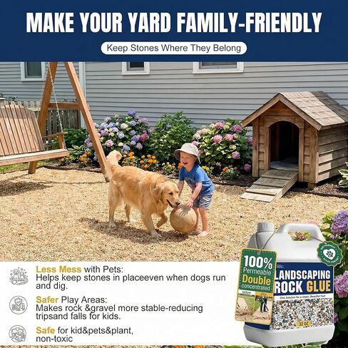 Rock Glue Concentrate 32 OZ – High Strength Gravel & Stone Binder for Landscaping, Permeable Outdoor Adhesive for Driveway, Patio, Garden Beds & Walkways, Fast Drying, Weather Resistant in Kuwait