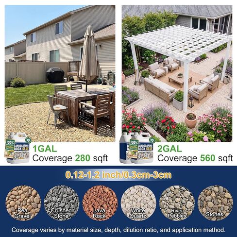 Rock Glue Concentrate 32 OZ – High Strength Gravel & Stone Binder for Landscaping, Permeable Outdoor Adhesive for Driveway, Patio, Garden Beds & Walkways, Fast Drying, Weather Resistant in Kuwait