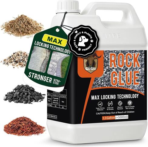 GloGlo 166OZ Ready to Use Rock Glue for Landscaping,No Dilution Needed Mulch Glue Strong Pea Gravel Binder Stone Adhesive for Walkways, Yards, Patios, Mulch Lock Pea Gravel Stabilizer in Saudi Arabia