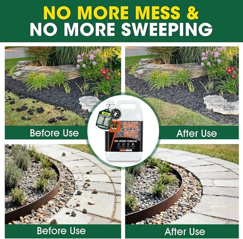 GloGlo 166OZ Ready to Use Rock Glue for Landscaping,No Dilution Needed Mulch Glue Strong Pea Gravel Binder Stone Adhesive for Walkways, Yards, Patios, Mulch Lock Pea Gravel Stabilizer in Saudi Arabia