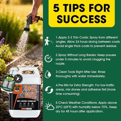 GloGlo 166OZ Ready to Use Rock Glue for Landscaping,No Dilution Needed Mulch Glue Strong Pea Gravel Binder Stone Adhesive for Walkways, Yards, Patios, Mulch Lock Pea Gravel Stabilizer in Saudi Arabia