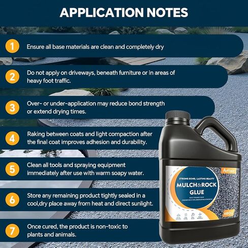 Arflair Mulch Glue 68oz – Outdoor Rock Glue for Gravel, Stone, Bark, Pebbles, Pine Straw & Rubber Mulch, with Unprocessed Acrylic Resins for Use in Landscaping and Garden Construction in Saudi Arabia