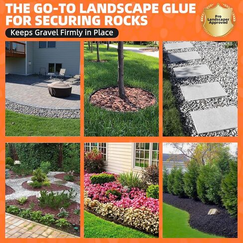 غراء المهاد والغراء الصخري للمناظر الطبيعية، غلاف مناسب لجميع الأحوال الجوية، 28.2 أونصة، أقصى قوة للقبضة، سريع الجفاف، عقد طويل الأمد للحدائق والمناطق الخارجية in Kuwait