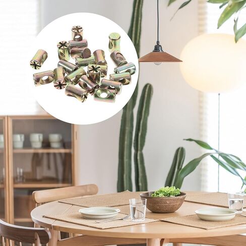 Luxshiny 20pcs Cross Dowel Slotted Barrel Nuts Furniture Hardware Replacement Kit Zinc Alloy Connecting Accessories for Beds Cribs Tables Chairs in Kuwait