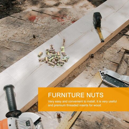 Luxshiny 20pcs Cross Dowel Slotted Barrel Nuts Furniture Hardware Replacement Kit Zinc Alloy Connecting Accessories for Beds Cribs Tables Chairs in Kuwait