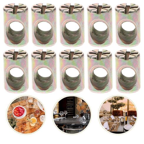 Luxshiny 20pcs Cross Dowel Slotted Barrel Nuts Furniture Hardware Replacement Kit Zinc Alloy Connecting Accessories for Beds Cribs Tables Chairs in Kuwait