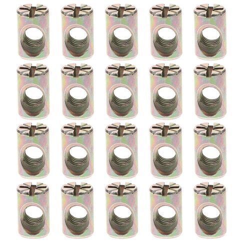 20pcs Slotted Barrel Nuts Zinc Alloy Hardware Kit for Furniture Assembly Precision-Made Connecting Accessories for Beds Tables Chairs Workbenches in Saudi Arabia