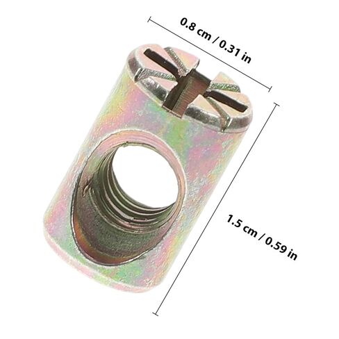 20pcs Slotted Barrel Nuts Zinc Alloy Hardware Kit for Furniture Assembly Precision-Made Connecting Accessories for Beds Tables Chairs Workbenches in Saudi Arabia