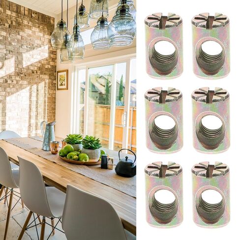 20pcs Slotted Barrel Nuts Zinc Alloy Hardware Kit for Furniture Assembly Precision-Made Connecting Accessories for Beds Tables Chairs Workbenches in Saudi Arabia