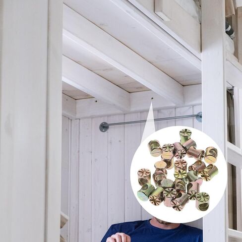 Garneck 20pcs Barrel Nuts Cross Dowel Slotted Hardware Kit for Beds Cribs Furniture Assembly Sturdy Replacement Spare Parts in Kuwait