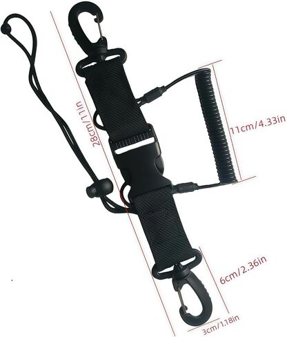 2PCS Scuba Diving Lanyard, Stainless Steel Diving Spring Coiled Lanyard Clip with Quick Release Buckle for Cameras ，Dive Lights in Kuwait