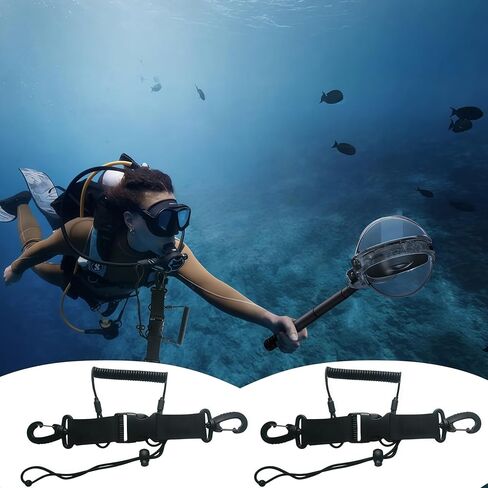 2PCS Scuba Diving Lanyard, Stainless Steel Diving Spring Coiled Lanyard Clip with Quick Release Buckle for Cameras ，Dive Lights in Kuwait