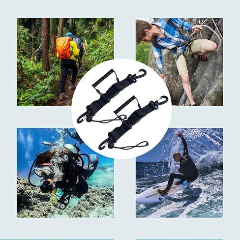 2PCS Scuba Diving Lanyard, Stainless Steel Diving Spring Coiled Lanyard Clip with Quick Release Buckle for Cameras ，Dive Lights in Kuwait