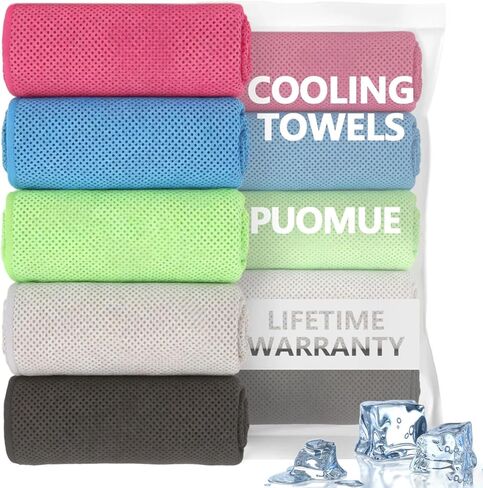 5 عبوات من مناشف التبريد، 40 بوصة × 12 بوصة، منشفة من الألياف الدقيقة الناعمة القابلة للتنفس لليوجا والرياضة والجري والتمرين وصالة الألعاب الرياضية والتخييم واللياقة البدنية، متعددة الألوان in Kuwait