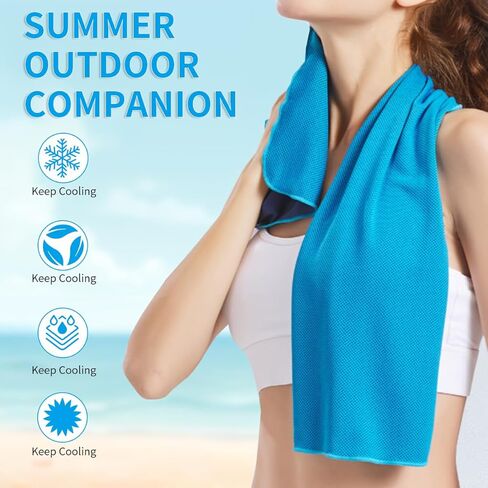 5 عبوات من مناشف التبريد، 40 بوصة × 12 بوصة، منشفة من الألياف الدقيقة الناعمة القابلة للتنفس لليوجا والرياضة والجري والتمرين وصالة الألعاب الرياضية والتخييم واللياقة البدنية، متعددة الألوان in Kuwait