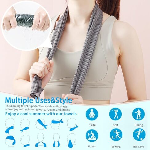 5 عبوات من مناشف التبريد، 40 بوصة × 12 بوصة، منشفة من الألياف الدقيقة الناعمة القابلة للتنفس لليوجا والرياضة والجري والتمرين وصالة الألعاب الرياضية والتخييم واللياقة البدنية، متعددة الألوان in Kuwait