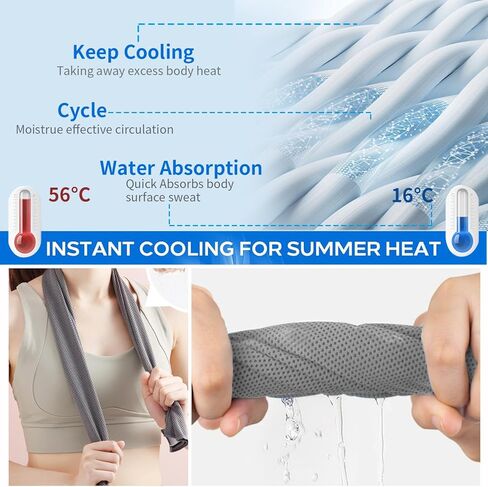 5 عبوات من مناشف التبريد، 40 بوصة × 12 بوصة، منشفة من الألياف الدقيقة الناعمة القابلة للتنفس لليوجا والرياضة والجري والتمرين وصالة الألعاب الرياضية والتخييم واللياقة البدنية، متعددة الألوان in Kuwait