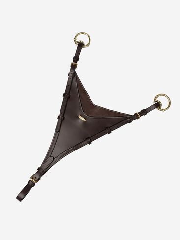 مرفق LeMieux Bib Martingale - قابل للتعديل بالكامل - جلد - بني/فضي - قطعة خبز in Saudi Arabia