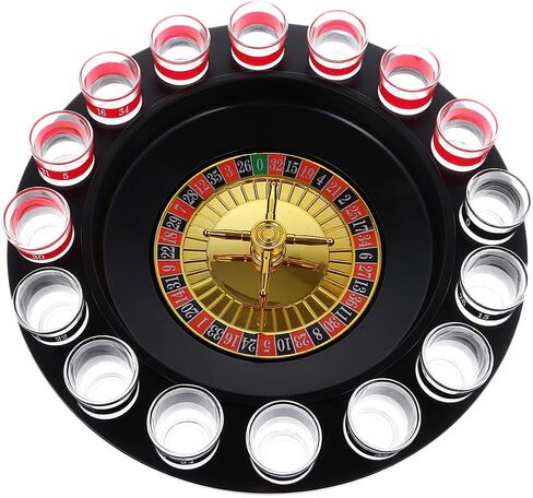 Roulette Drinking Game Set with 16 Shot Glasses & 2 Balls, 29cm (11.4 inch) Wheel, Adult Party Game for 2-8 Players in Saudi Arabia