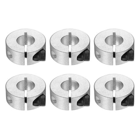 uxcell 6pcs Single Split Clamp-On Shaft Collar 6mm Bore One-Piece Clamping Collar, 20mm OD, 8mm Thickness, Aluminum Alloy Set Screw Split Collar Clamp in Saudi Arabia