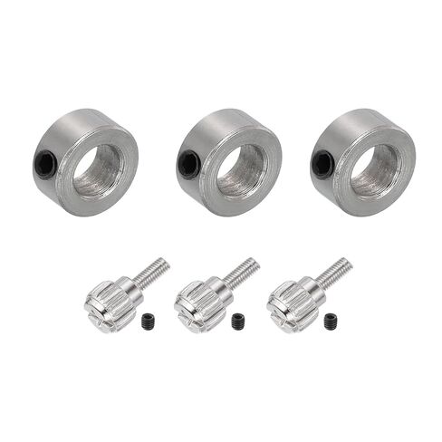 PATIKIL 6pcs Set Screw Collars 6.05mm Bore Shaft Collars, 11mm OD, 5mm Height with 6pcs M3 Hand Screws, Landing Gear Stopper Wheel Collar, Silver in Kuwait