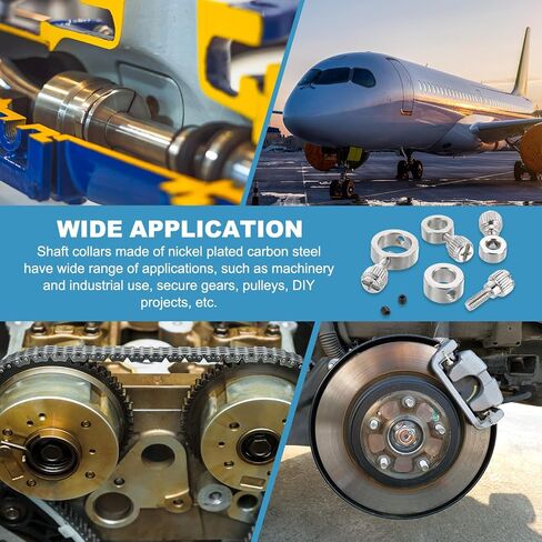 PATIKIL 6pcs Set Screw Collars 6.05mm Bore Shaft Collars, 11mm OD, 5mm Height with 6pcs M3 Hand Screws, Landing Gear Stopper Wheel Collar, Silver in Kuwait