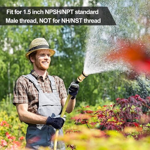 Shimeyao 2 Pcs 1.5" NPT/NPSH Fire Hose Nozzle Brass Fire Equipment Heavy Duty Industrial Spray Jet Fog in Saudi Arabia