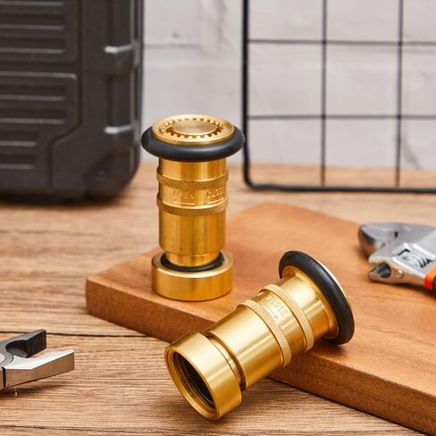 Shimeyao 2 Pcs 1.5" NPT/NPSH Fire Hose Nozzle Brass Fire Equipment Heavy Duty Industrial Spray Jet Fog in Saudi Arabia