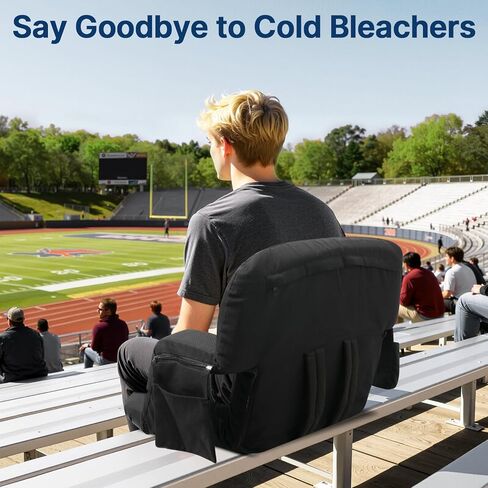 DEKEMASTER Stadium Seats with Back Support, Exclusive Sofa Style Design 23inch Wide Bleacher Chairs with Extra Thick Back and Cushion, 6 Reclining Positions for Sport Events Camping in Saudi Arabia