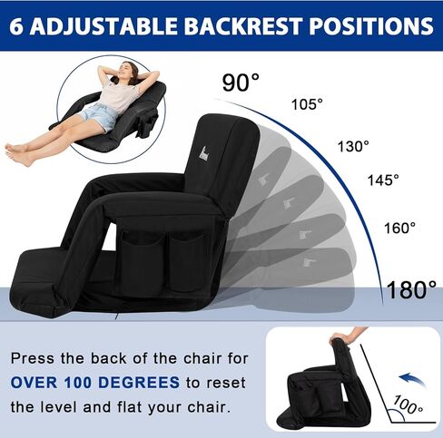 مقاعد استاد رومسوي للمدرجات مع دعم للظهر، عبوتان من كرسي الاستاد المبطن بسمك 2.6 بوصة مع مساند للذراعين، 6 أوضاع للاستلقاء، مقعد مبيض قابل للطي، حاملات أكواب وجيوب للحدث الرياضي in Kuwait