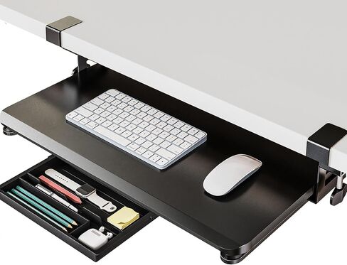 Fenge Keyboard Tray Under Desk, Pull Out Keyboard & Mouse Tray with C Clamp Mount (White) in Kuwait