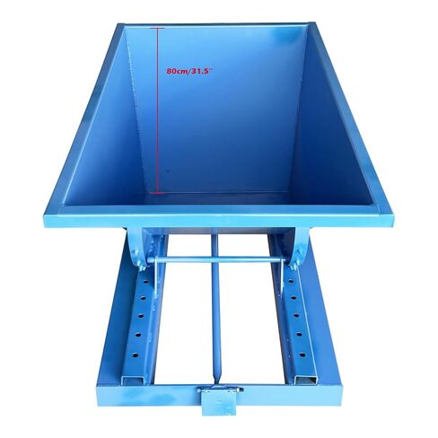Self-Dumping Trash Hopper for Forklifts Heavy-Duty Carbon Steel Waste Container, 137.4 Gal (520L) Capacity, Blue, Ideal for Factories/Warehouses in Kuwait