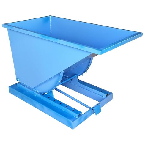 Self-Dumping Trash Hopper for Forklifts Heavy-Duty Carbon Steel Waste Container, 137.4 Gal (520L) Capacity, Blue, Ideal for Factories/Warehouses in Kuwait