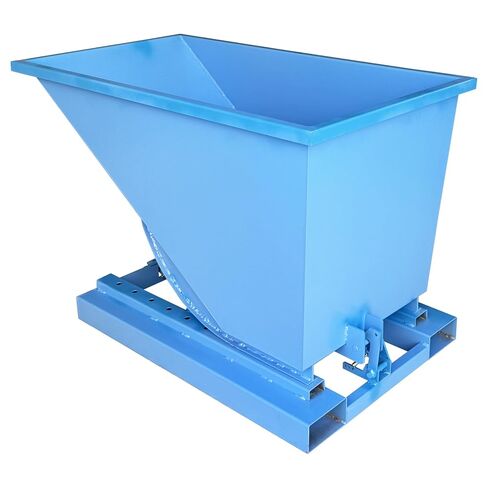 Self-Dumping Trash Hopper for Forklifts Heavy-Duty Carbon Steel Waste Container, 137.4 Gal (520L) Capacity, Blue, Ideal for Factories/Warehouses in Kuwait