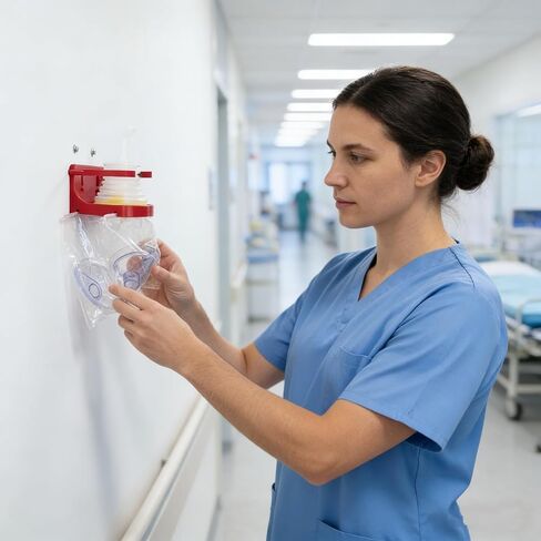 First Aid Equipment Wall Mount Compatible with Choking Rescue Device, with Mask Holder, Wall Mount for LifeVac Anti Choking Device, Quick Access, Space-Saving, Easy to Install(Device not Included) in Saudi Arabia