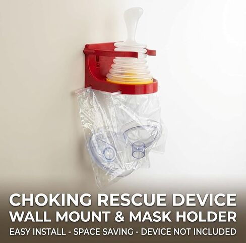 First Aid Equipment Wall Mount Compatible with Choking Rescue Device, with Mask Holder, Wall Mount for LifeVac Anti Choking Device, Quick Access, Space-Saving, Easy to Install(Device not Included) in Saudi Arabia