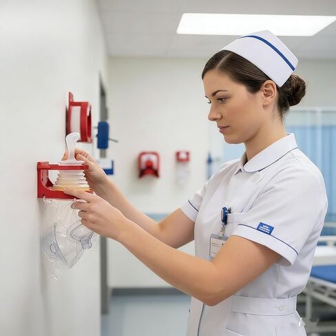 First Aid Equipment Wall Mount Compatible with Choking Rescue Device, with Mask Holder, Wall Mount for LifeVac Anti Choking Device, Quick Access, Space-Saving, Easy to Install(Device not Included) in Saudi Arabia
